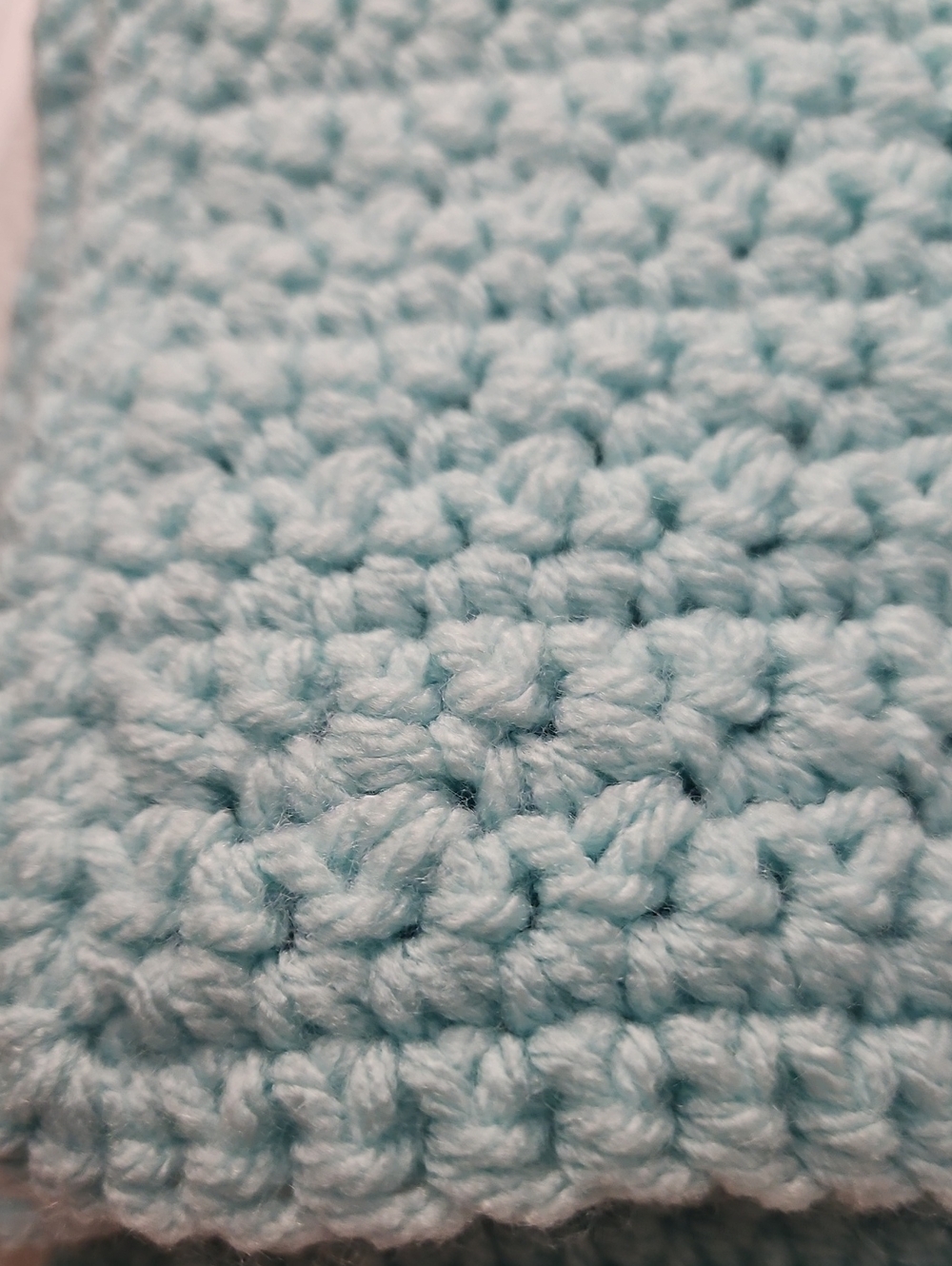 Pale Green Wool Hand Knitted Crochet Baby Blanket